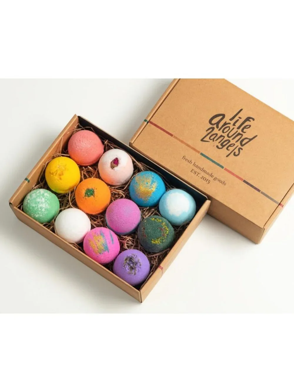 12 Handmade Bath Bombs Gift Set - Moisturizing Fizzies for Spa Relaxation